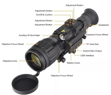 alcance infrarrojo de la visión nocturna de 3x50 Digitaces con el iluminador For Security del IR