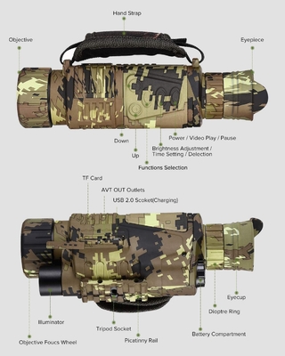 Alcance monocular 5x8 de la visión nocturna del PDA de la óptica con la tarjeta 16GB